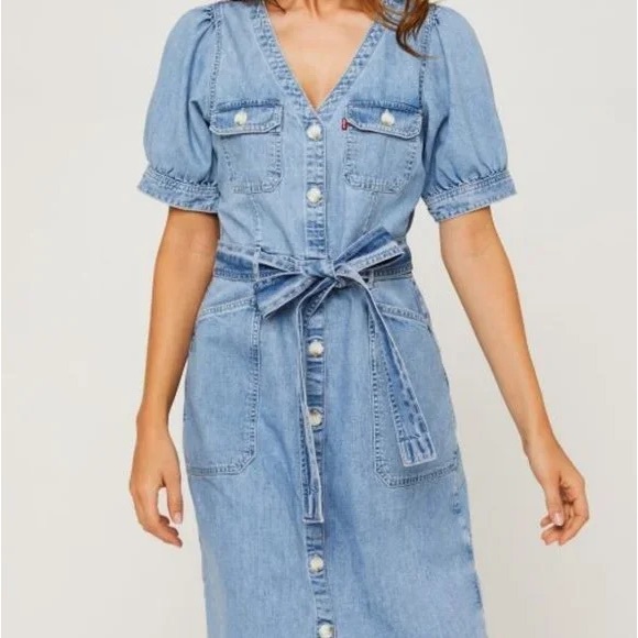 Levi’s‎ Denim Tie Waist Dress - Picture 1 of 13